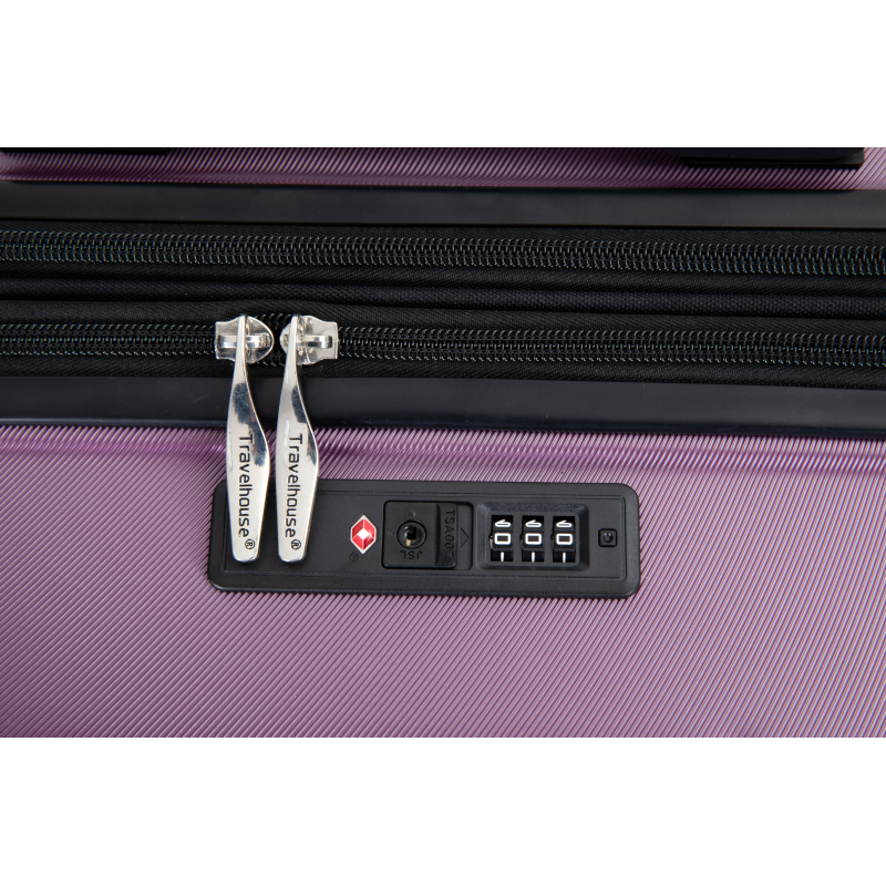 Expandable 3 Piece Luggage Sets PC Lightweight Suitcase with Two Hooks, Spinner Wheels, TSA Lock, (20/24/28), Purple
